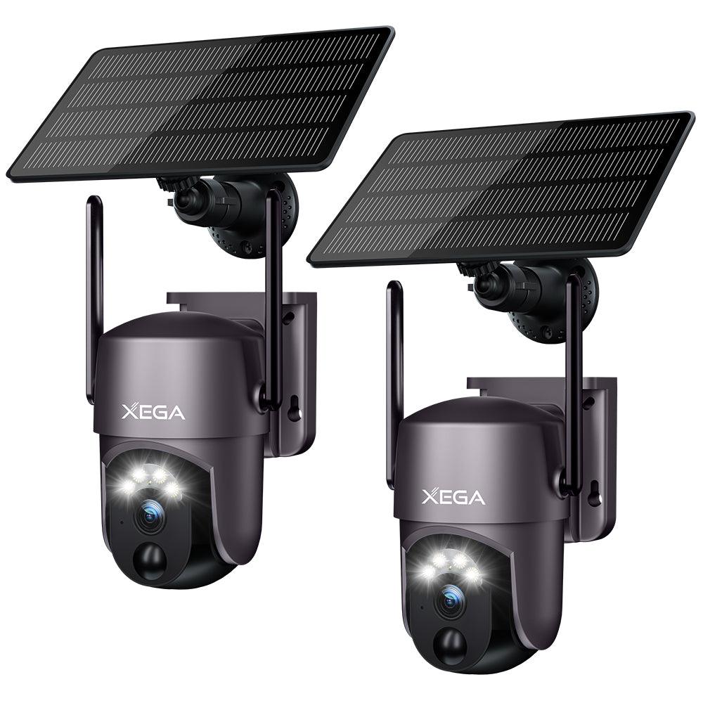100% Wireless Xega Wi-Fi Outdoor Solar Security Camera with Color Night Vision PIR Human Detection - Xegatech
