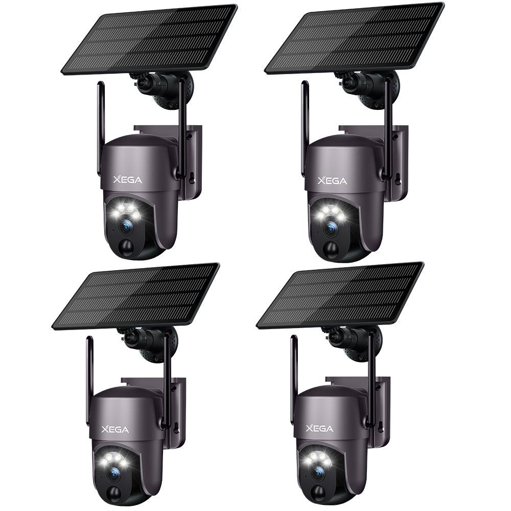 100% Wireless Xega Wi-Fi Outdoor Solar Security Camera with Color Night Vision PIR Human Detection - Xegatech