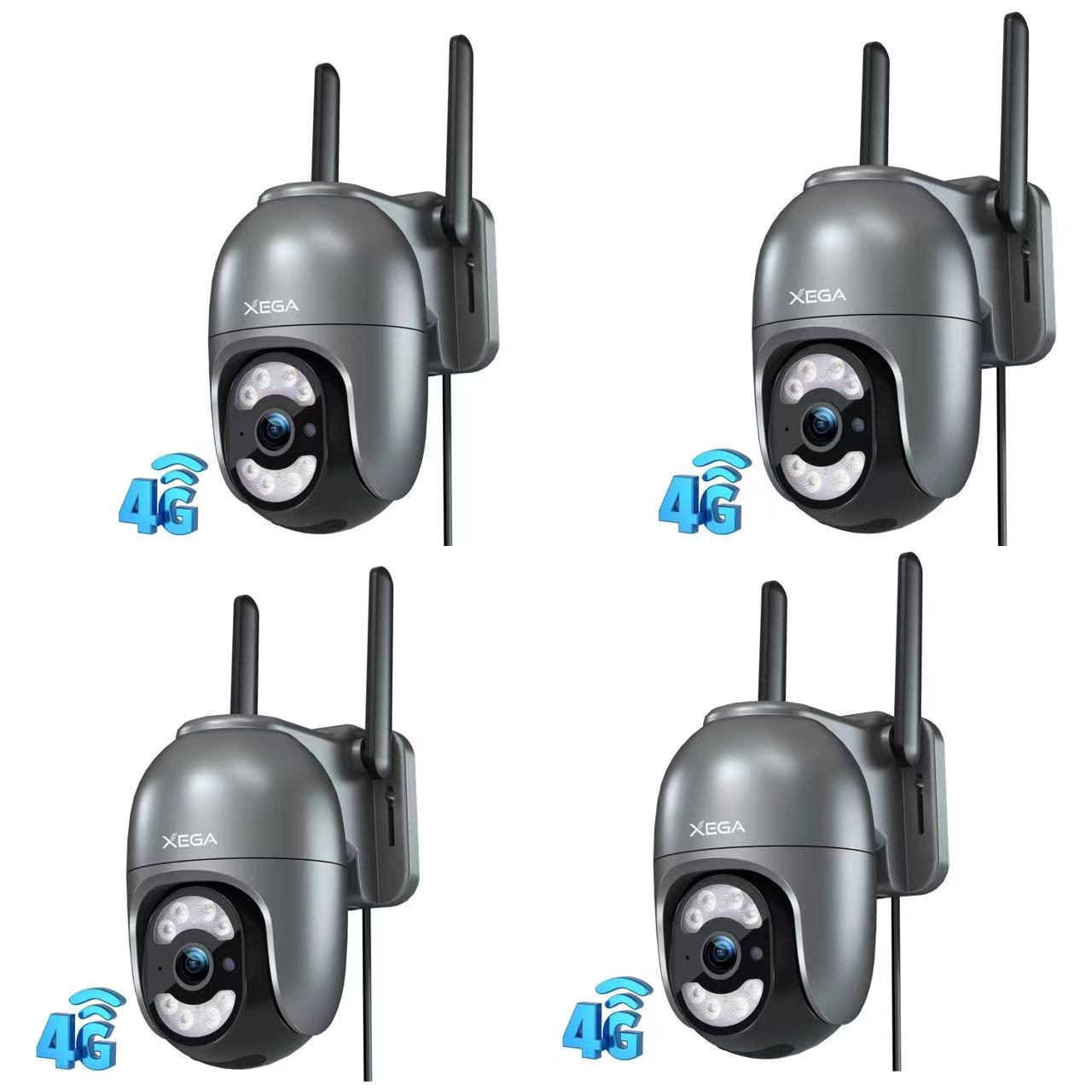 【2° articolo a soli 19,99 €】Xega Telecamera Cablata 4G Esterno Con SIM Registrazione 24/7 Senza WiFi | Tracciamento Automatico, 2K HD, Rotazione 355°/100°, Rilevamento Movimento