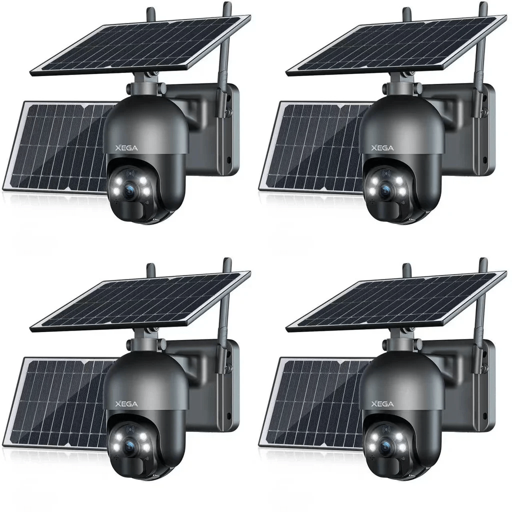 Ankway Telecamera 4G LTE Con Scheda SIM E Pannello Solare - 2K, PTZ, Visione Notturna A Colori, PIR, Audio 2 Vie