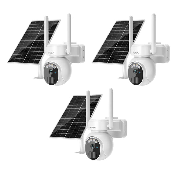XEGA Telecamera Solare 4G 2K PTZ con SIM e Batteria da 8000 mAh