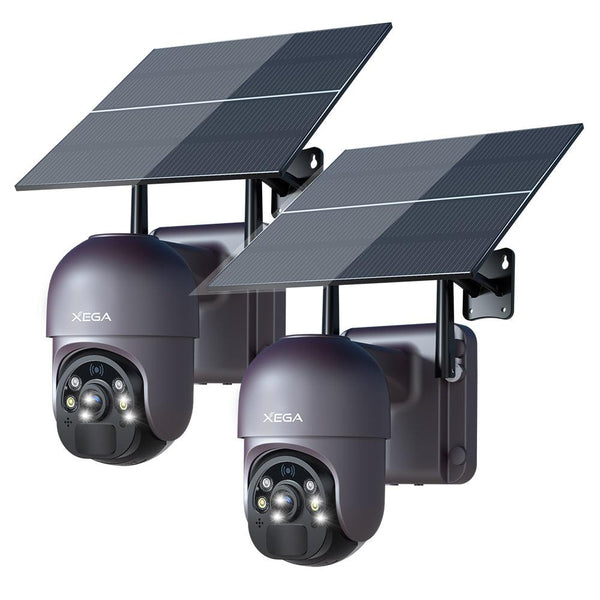 Xega Solar No WiFi Security Camera Wireless Outdoor 4G LTE Cellular Security Camera with 20W Solar Panel 20000mAh Built-in Battery - Xegatech