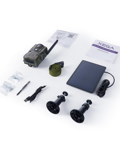Xega XG-11 4G LTE Wildlife Camera With Phone Transmission App & Motion Detector, 7800mah Battery, Night Vision 20m, Real-Time Alarm Push, GPS, PIR Detection