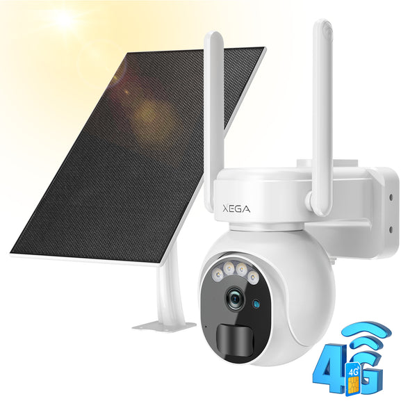 XEGA Telecamera Solare 4G 2K PTZ con SIM e Batteria da 8000 mAh