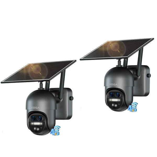 Xega XG-16 4G LTE 12X Zoom Ibrido Telecamera Esterno con SIM Scheda,2K HD PTZ Doppio Obiettivo，30m Visione Notturna,AI Détection Humaine,TF/Cloud