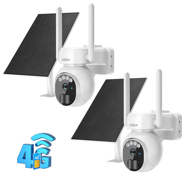 XEGA Telecamera Solare 4G 2K PTZ con SIM e Batteria da 8000 mAh