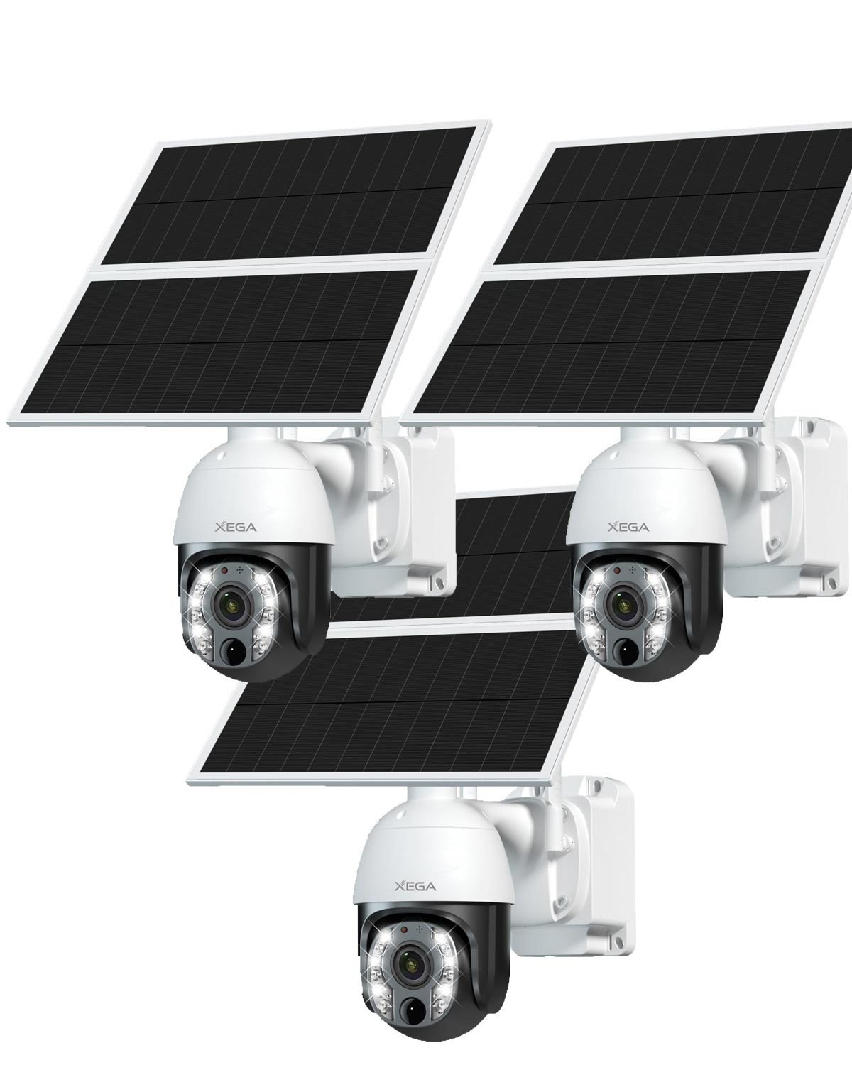 Xega 5MP【10X Zoom Optique】 4G LTE Caméra Surveillance avec Carte SIM 20W Panneau Solaire 30,000mAh Batterie Camera Enregistrement Continu 24/7