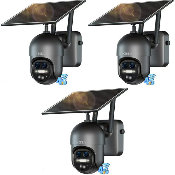 Xega XG-16 4G LTE 12X Zoom Ibrido Telecamera Esterno con SIM Scheda,2K HD PTZ Doppio Obiettivo，30m Visione Notturna,AI Détection Humaine,TF/Cloud