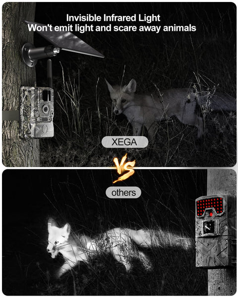 Xega XG-11 4G LTE Wildlife Camera With Phone Transmission App & Motion Detector, 7800mah Battery, Night Vision 20m, Real-Time Alarm Push, GPS, PIR Detection
