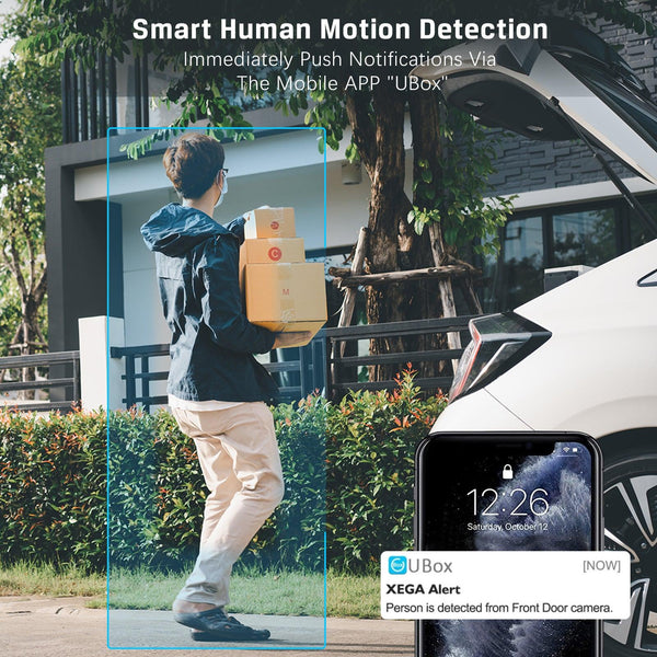 Xega Solar No WiFi Security Camera Wireless Outdoor 4G LTE Cellular Security Camera with 20W Solar Panel 20000mAh Built-in Battery - Xegatech