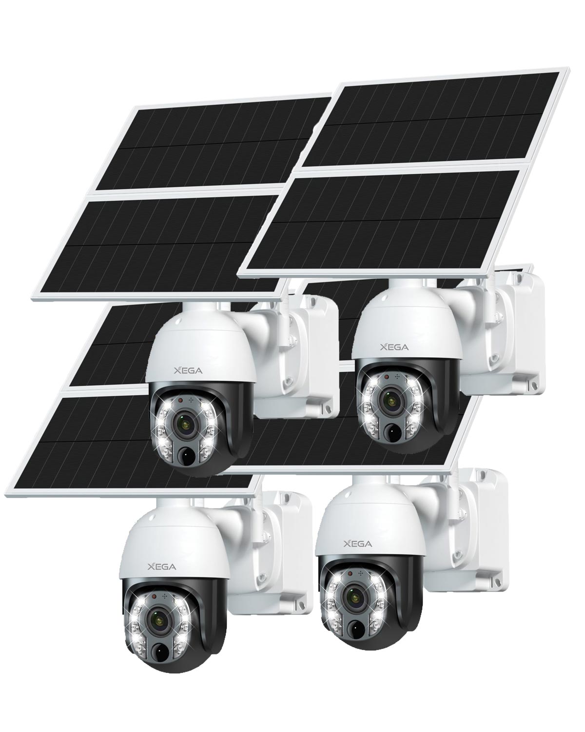 Xega 5MP【10X Zoom Optique】 4G LTE Caméra Surveillance avec Carte SIM 20W Panneau Solaire 30,000mAh Batterie Camera Enregistrement Continu 24/7