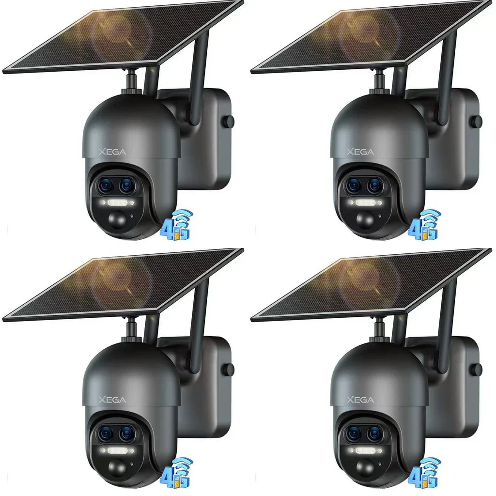 Xega XG-16 4G LTE 12X Hybrid Zoom Outdoor Surveillance Camera,2K PTZ Dual-Lens,10400mAh Battery,PIR/AI Humanoid Detection,30m Colour Night Vision.