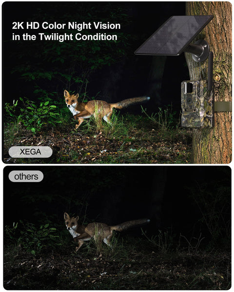 Xega XG-11 4G LTE Wildlife Camera With Phone Transmission App & Motion Detector, 7800mah Battery, Night Vision 20m, Real-Time Alarm Push, GPS, PIR Detection