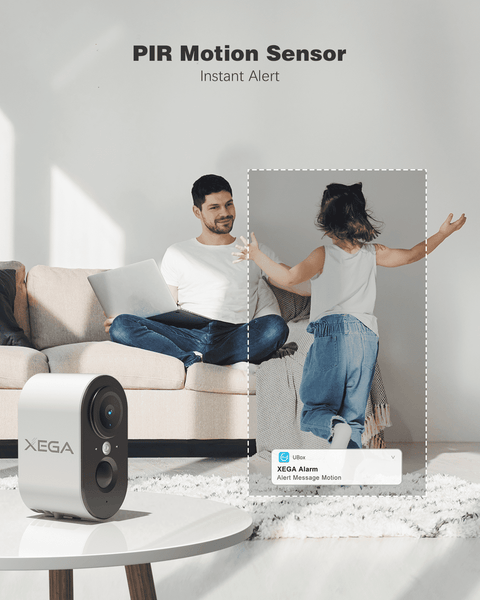 Xega XG-13 4G LTE Indoor Surveillance Camera With Sim Card, 2K Super HD,PIR Motion Detection, 3MP Colour Night Vision, 2-Way Audio, Alarm, TF/Cloud, IP65.