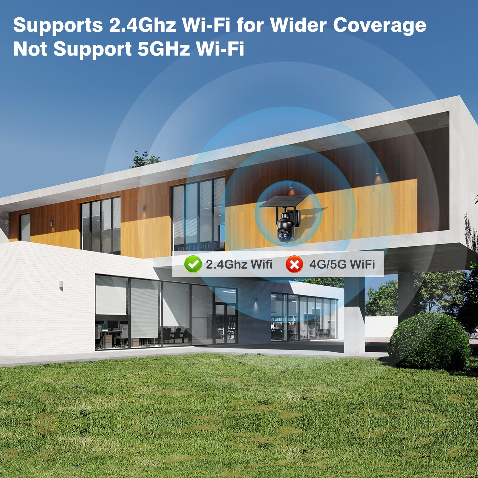 Xega HD PTZ Wireless Outdoor IP Camera Surveillance Rechargeable Battery with Solar Panel, IR Night Vision, 2-Way Audio, PIR Human Detection.
