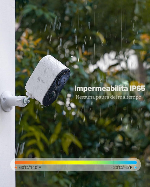 XEGA Telecamera 4G 3MP con SIM per Interni ed Esterni, Senza Wi-Fi