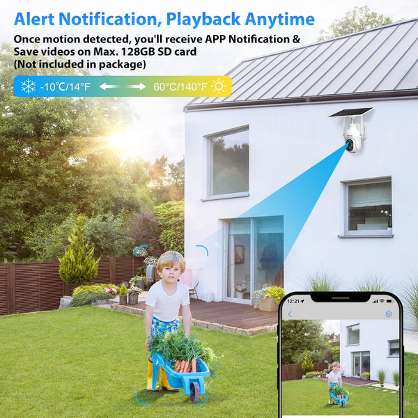 Xega XG-05 4G LTE Cellular Security Camera with SIM Card Without WiFi, PTZ Motion Detection Spotlight & Siren Alert SD & Cloud Storage