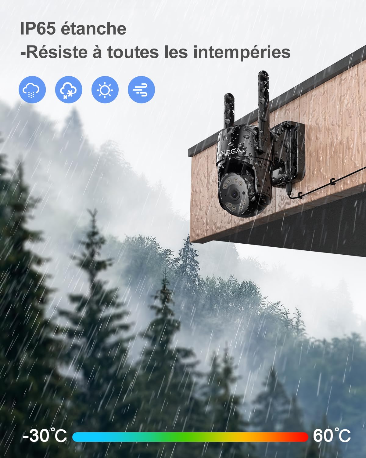 【2ᵉ article à seulement 19,99 €】Xega 4G LTE Caméra Surveillance avec Carte SIM【24/7 Enregistrement】, AI Détection Humaine Suivi