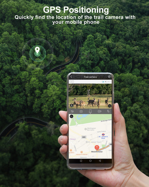 Xega XG-11 4G LTE Wildlife Camera With Phone Transmission App & Motion Detector, 7800mah Battery, Night Vision 20m, Real-Time Alarm Push, GPS, PIR Detection