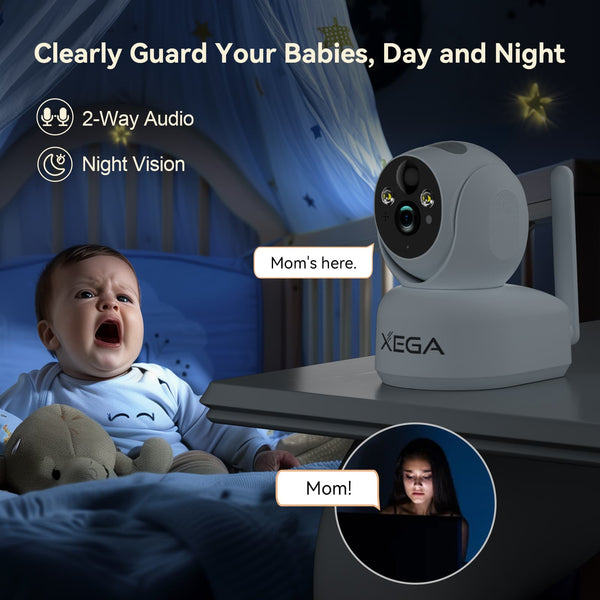 Xega 4G LTE Telecamera Interno con Sim/ 7800mAh Batteria senza Fili, 360° PTZ Telecamera Senza WiFi, 2K Videocamera Sorveglianza Interno con Visione Notturna a Colori, PIR Rilevamento, IP65