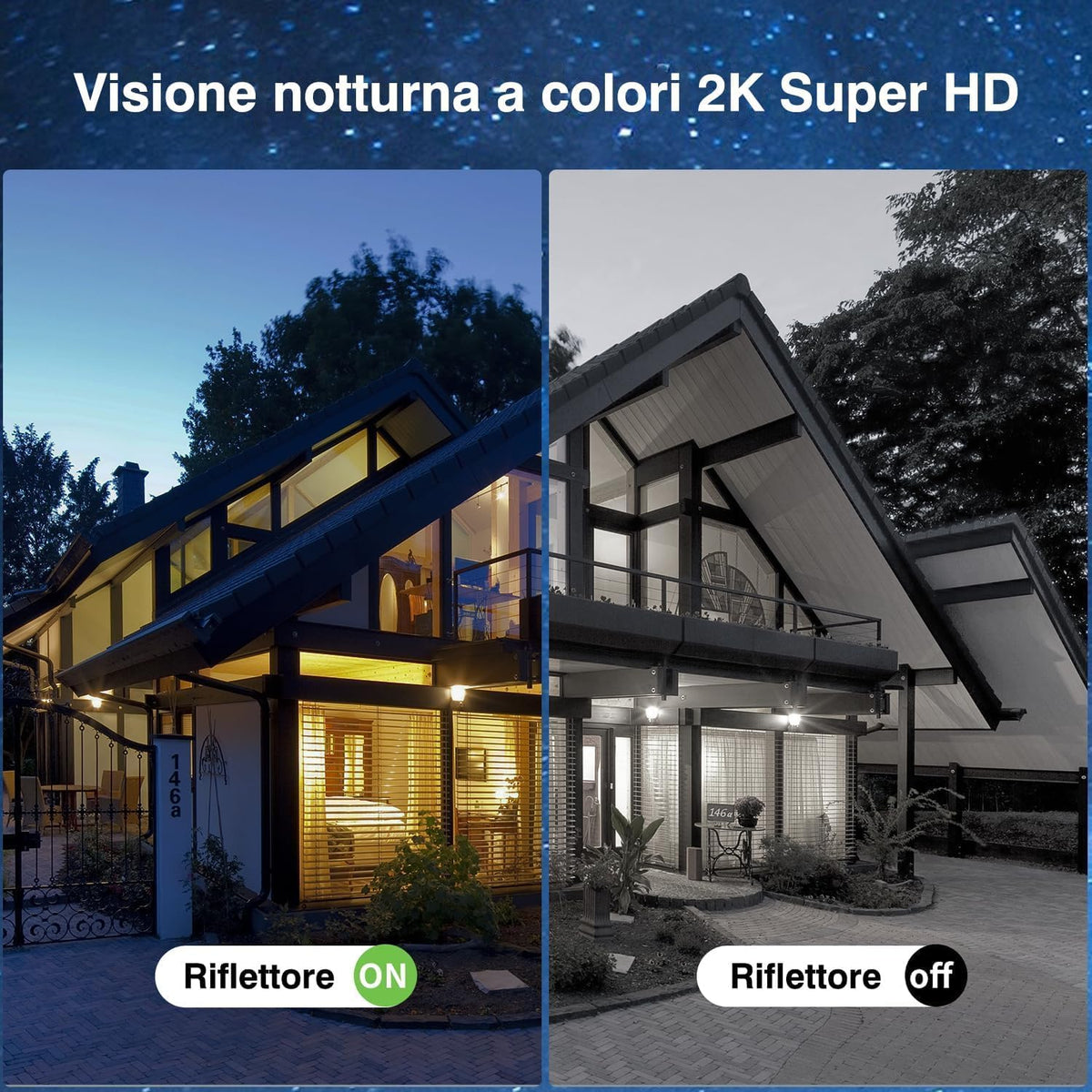 Xega 4G LTE Telecamera Solare Esterno con SIM Scheda 2K HD PTZ Senza Fili | 355°/95°Telecamere