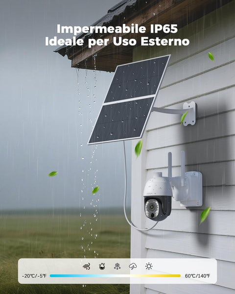 Xega 5MP【10X Zoom Ottico】 4G LTE Telecamera con SIM 24/7 Registrazione