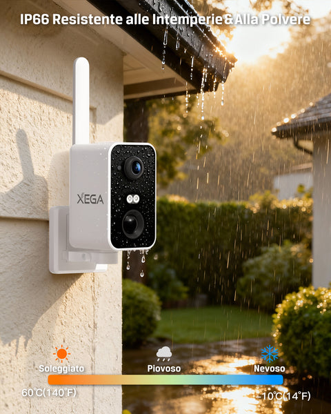 Xega Telecamera Sorveglianza 4G LTE Portatile con SIM