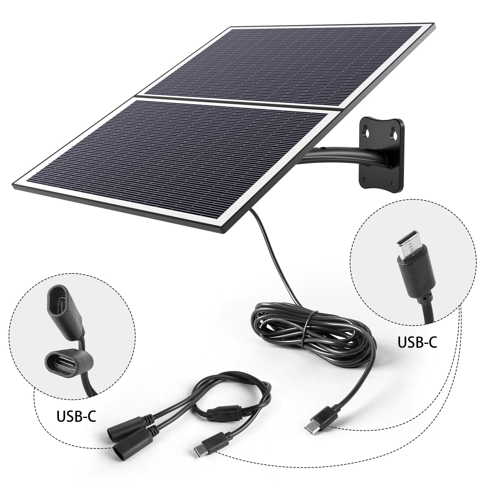 Xega Pannello Solare 20W Type-C Per Telecamera Sorveglianza Esterno