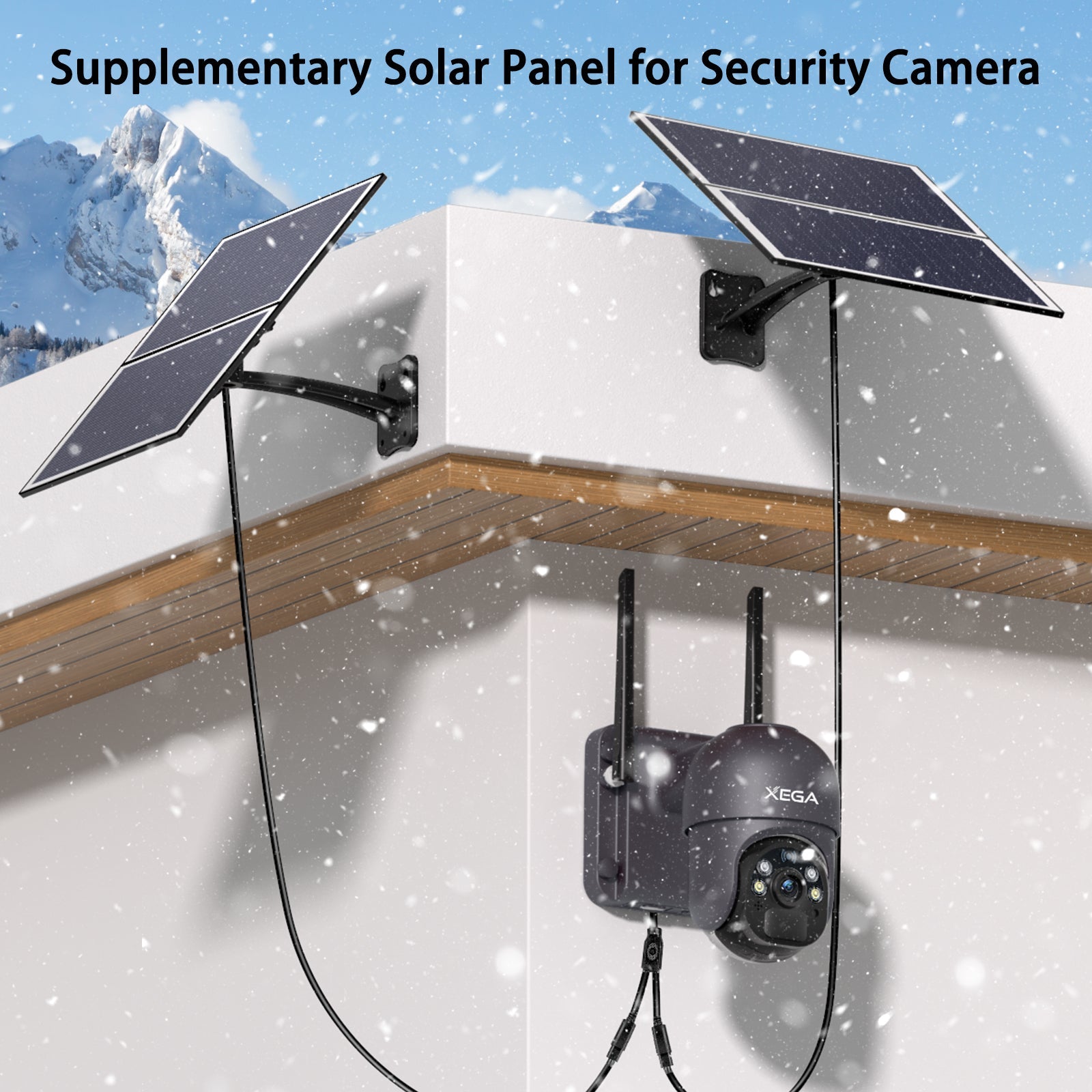 Xega Pannello Solare 20W Type-C Per Telecamera Sorveglianza Esterno