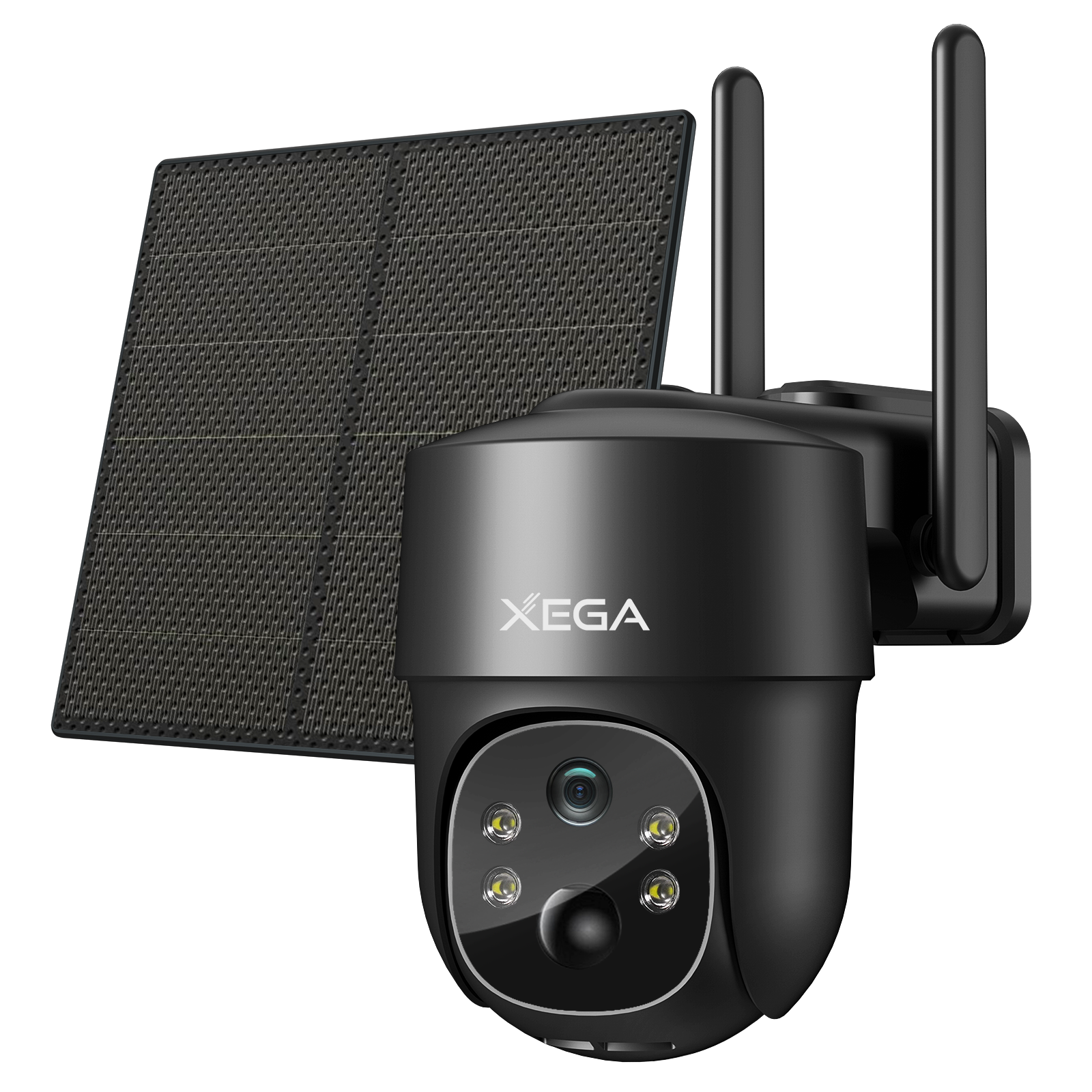 Xega 4G Telecamera Solare Esterno con SIM Scheda, 2K HD PTZ Telecamere Senza Fili con Pannello Solare Batterie, Visione Notturna, Rilevamento del Movimento, Audio Bidirezionale, Rotazione 355°/90°