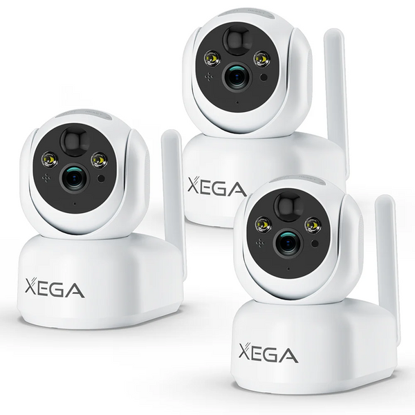 Xega 4G LTE Telecamera Interno con Sim/ 7800mAh Batteria senza Fili, 360° PTZ Telecamera Senza WiFi, 2K Videocamera Sorveglianza Interno con Visione Notturna a Colori, PIR Rilevamento, IP65