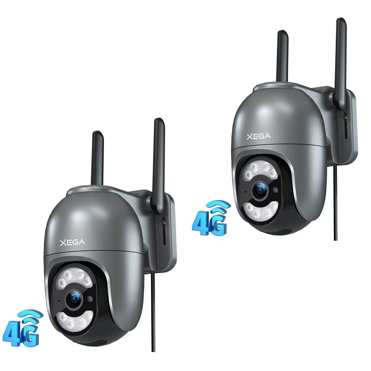 【2° articolo a soli 19,99 €】Xega Telecamera Cablata 4G Esterno Con SIM Registrazione 24/7 Senza WiFi | Tracciamento Automatico, 2K HD, Rotazione 355°/100°, Rilevamento Movimento